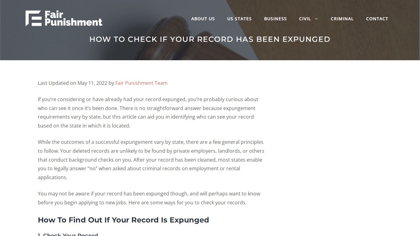 How To Check If Your Record Has Been Expunged - Fair Punishment
